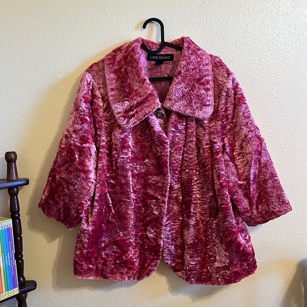 Lane Bryant Faux Fur Cropped Sleeve Jacket